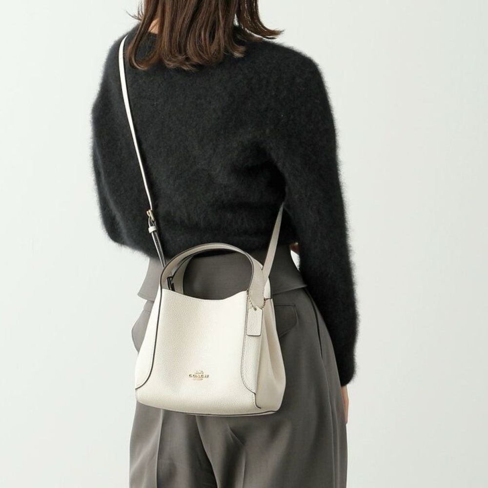 🔥🔥🔥Coach Hadley Hobo 21 Chalk Leather Satchel Crossbody Bag